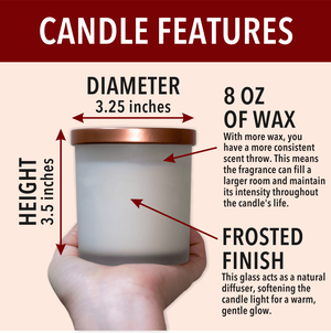 Happy Holidays Red Truck Custom Candle Features