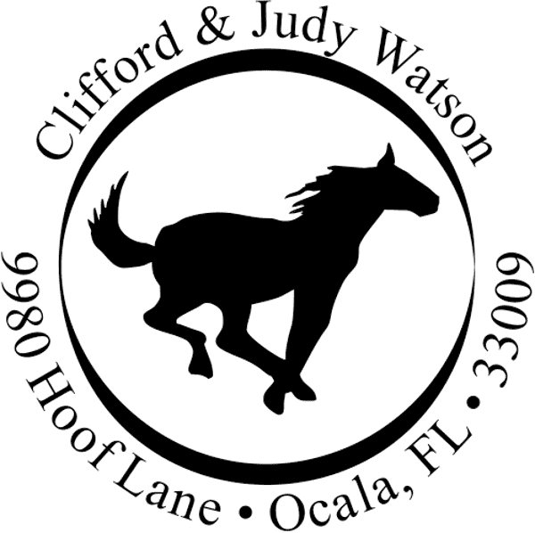 Running Horse Self-Inking Address Stamp