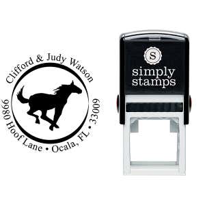 Running Horse Address Self-Inking Rubber Stamp Stamp Body and Imprint