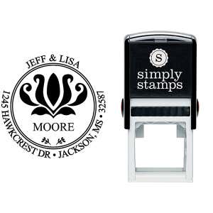 Round Address - Self-Inking Rubber Stamp Stamp Body and Imprint