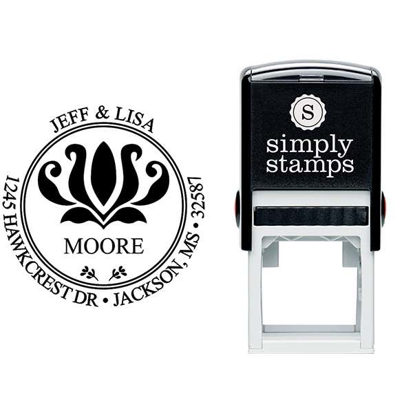 Round Address - Self-Inking Rubber Stamp Stamp Body and Imprint