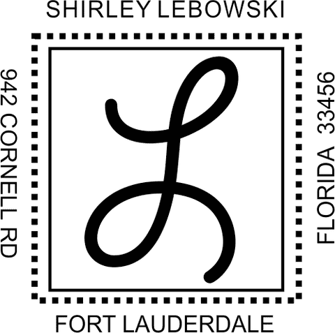 Center Monogram Personalized Address Stamp