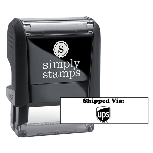 SHIPPED VIA UPS Stock Stamp