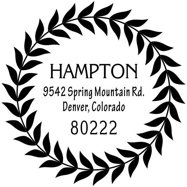 Hampton Leaf Wreath Address Stamp