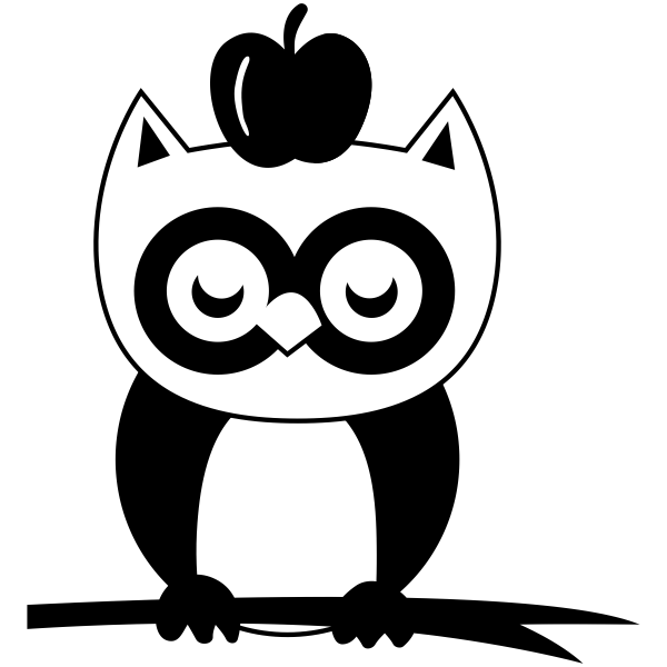 Owl on a Branch with Apple Craft Stamp