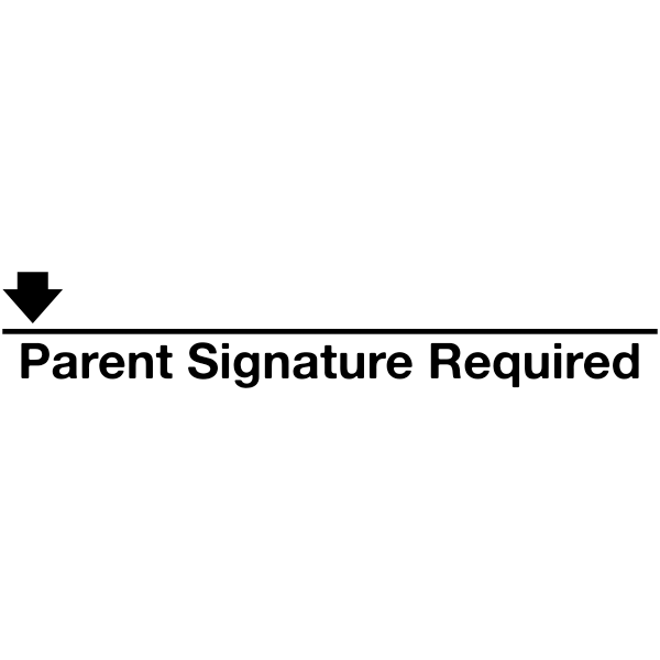 Sign & Return - Parent Signature Required Arrow Rubber Teacher Stamp