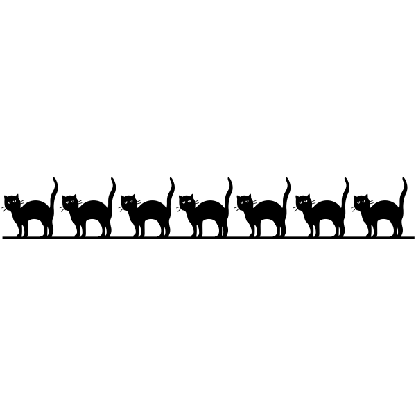 Line of Black Cats Craft Stamp
