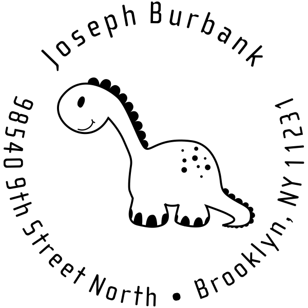 Stuffed Dinosaur Return Address Stamp