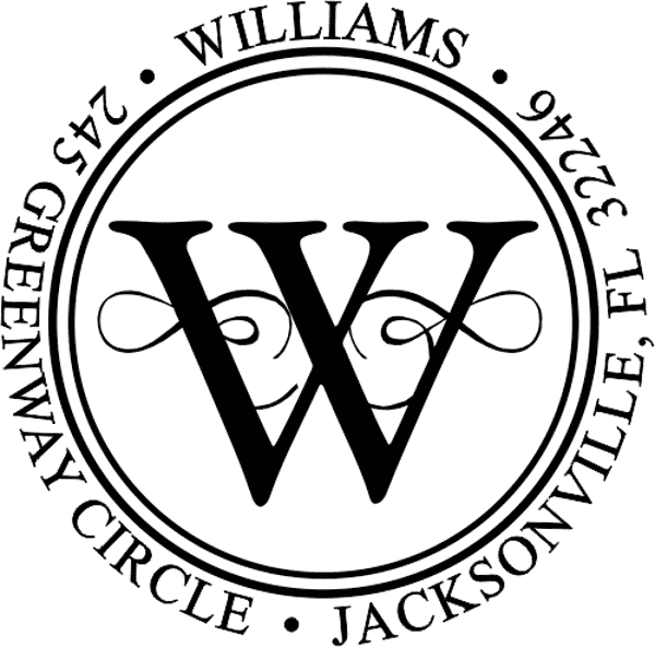 Last Name Monogram Personalized Address Stamp