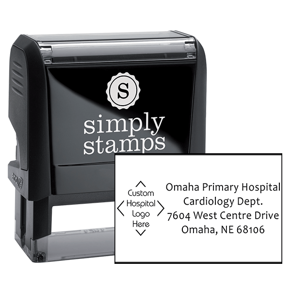 Custom Logo Hospital Address Stamp