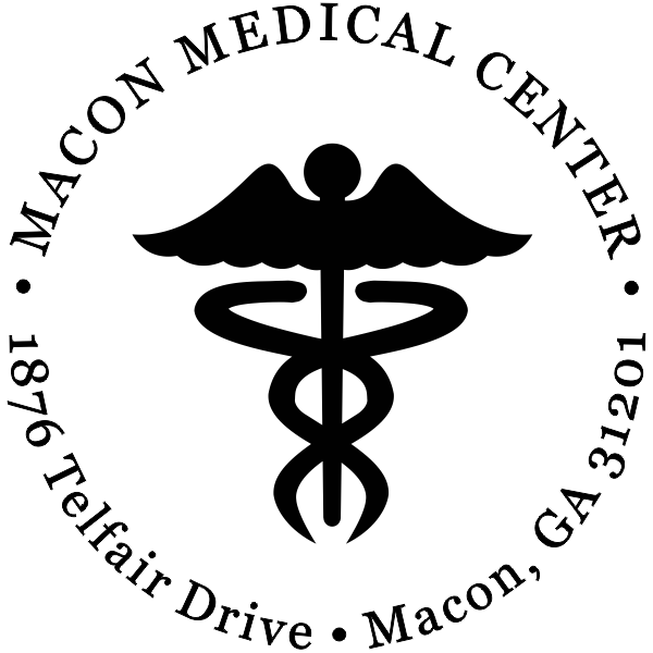 Round Caduceus Medical Address Stamp