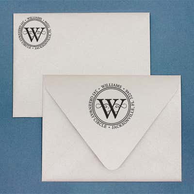 Last Name Monogram Personalized Address Stamp - alternate view