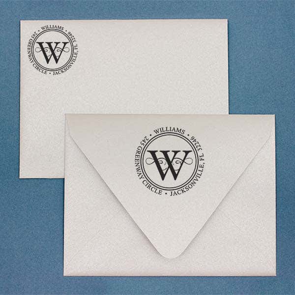 Last Name Monogram Personalized Address Stamp