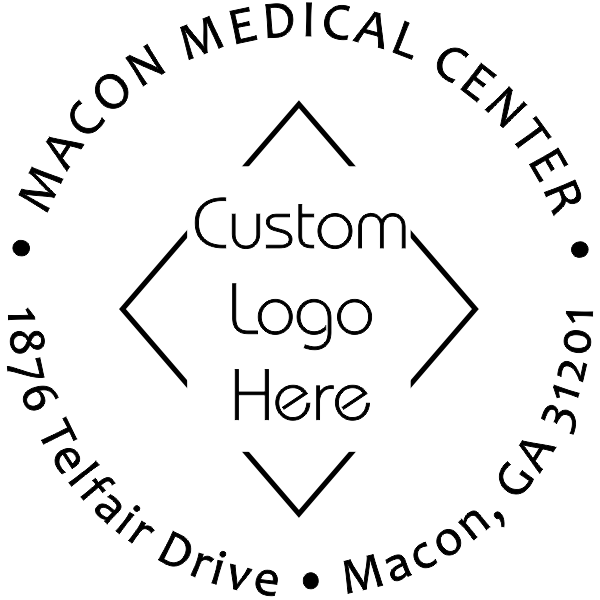 Custom Round Medical Logo Address Stamp