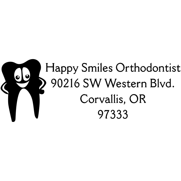 Dental Tooth Return Address Stamp