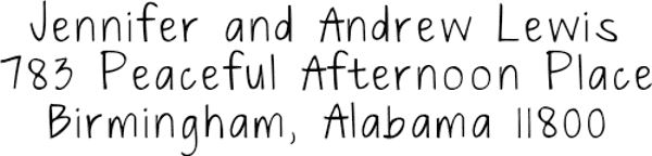 Personalized Address Stamp Simple Text