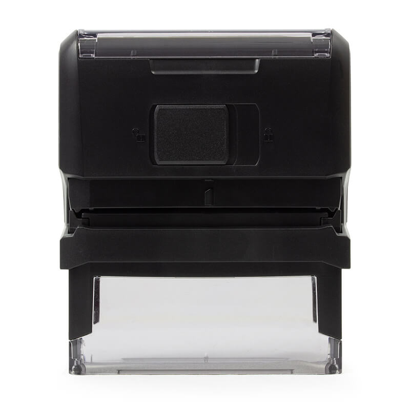 Rear view of the Trodat Printy 4914 stamp body used with the self-inking version of the Anderson Handwritten Address Stamp