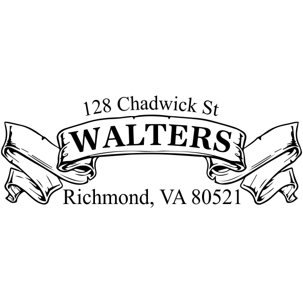 Traditional Vintage Banner Return Address Stamp