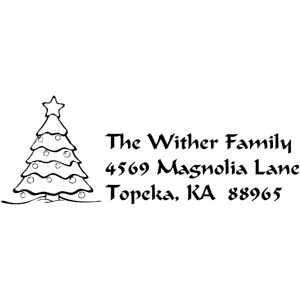 Christmas Tree Custom Return Address Stamp