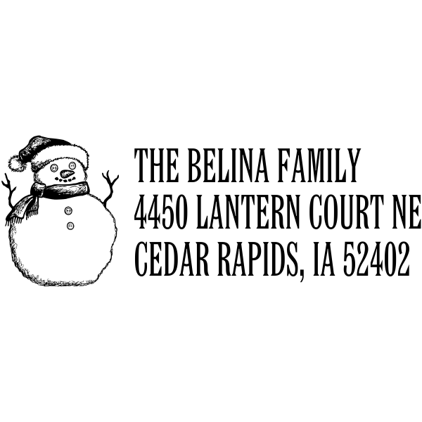 Sketch Snowman Holiday Return Address Stamp
