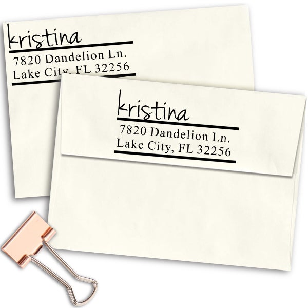 Handwritten Name Return Address Stamp