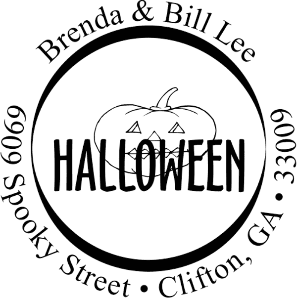 Halloween Pumpkin Self-Inking Address Stamp
