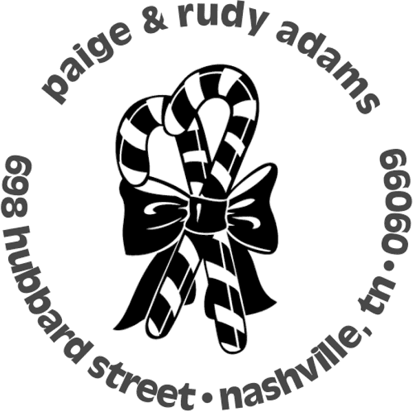 Candy Canes Self-Inking Address Stamp