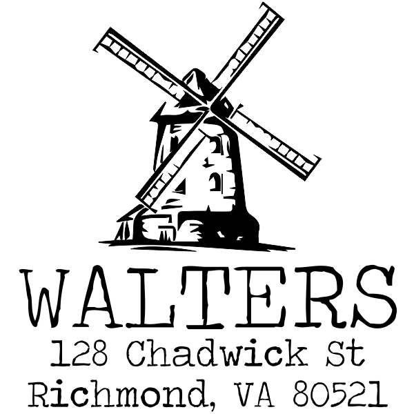 Vintage Windmill Return Address Stamp