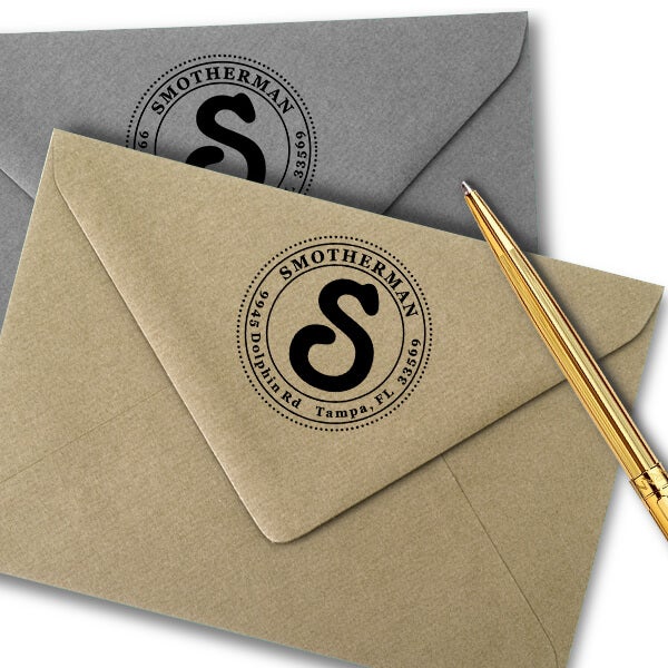 Christine Round Address Stamp