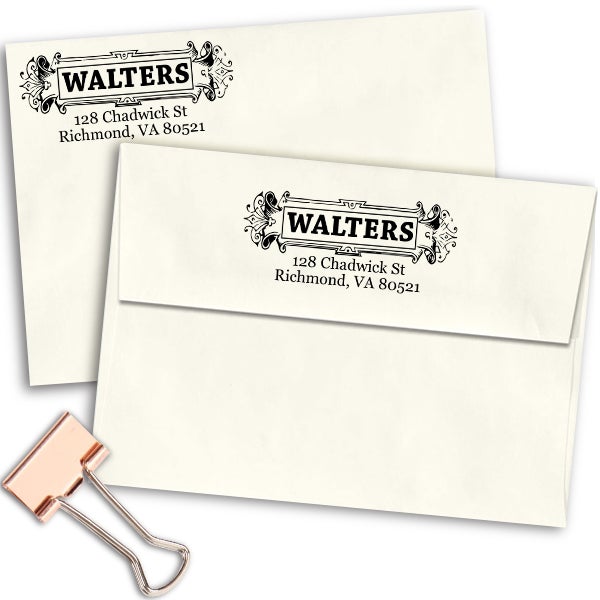 Victorian Name Plate Plaque Return Address Stamp