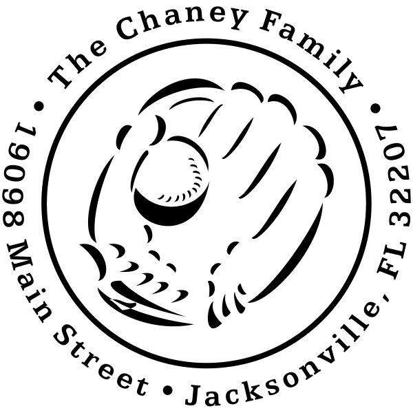 Baseball and Glove Address Stamp
