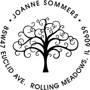 Tree Round Personalized Address Stamp