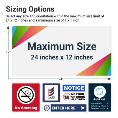 Pick Your Size Custom Vertical Plastic Color Sign - alternate view