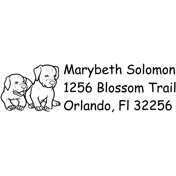 Cute Puppy Dog Return Address Stamp
