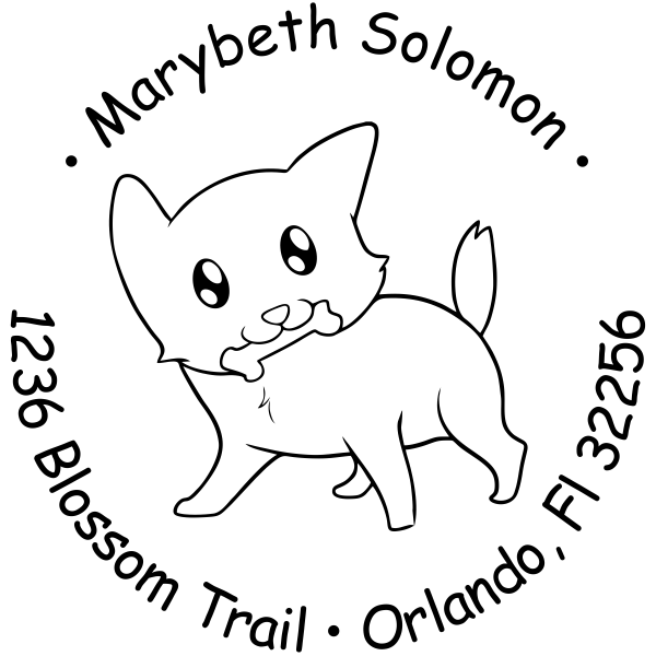 Doggy with a Bone Return Address Stamp