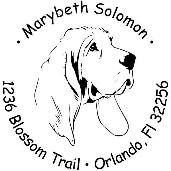 Bloodhound Dog Return Address Stamp