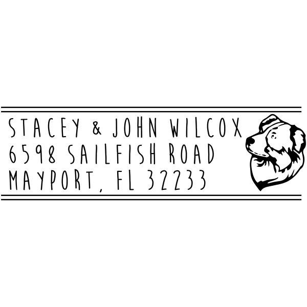 Australian Shepherd Dog Address Stamp
