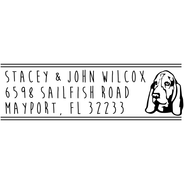 Basset Hound Dog Address Stamp