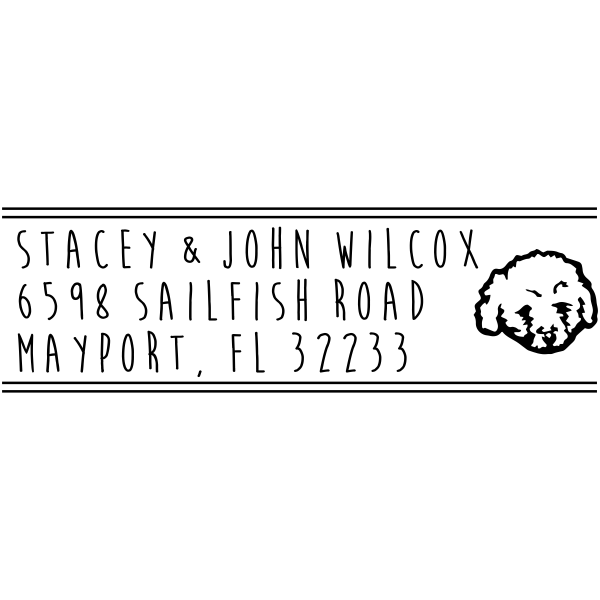 Poodle Dog Address Stamp