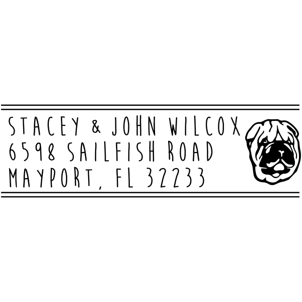 Shar-Pei Dog Address Stamp