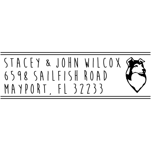 Border Collie Dog Address Stamp