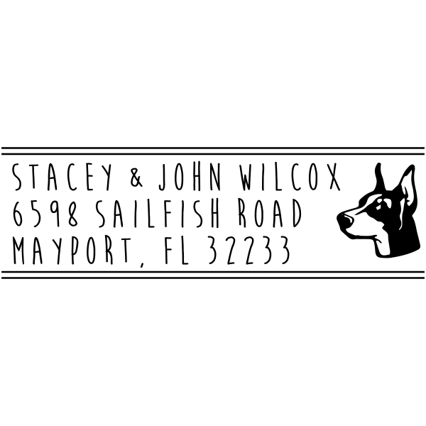 Pinscher Dog Address Stamp