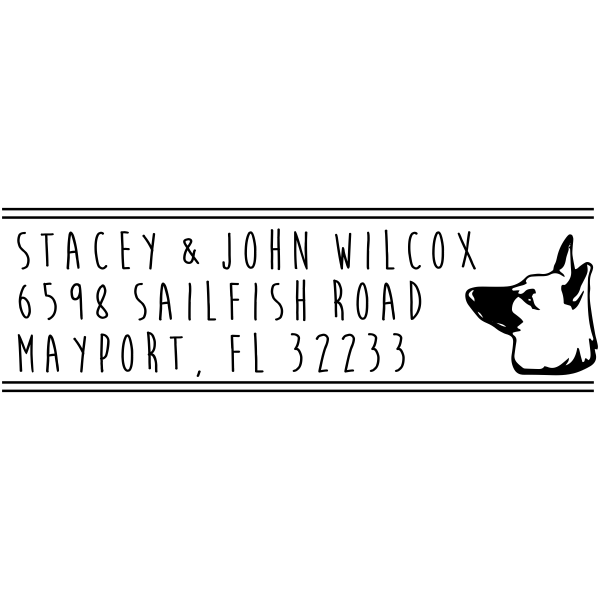 German Shepherd Dog Address Stamp