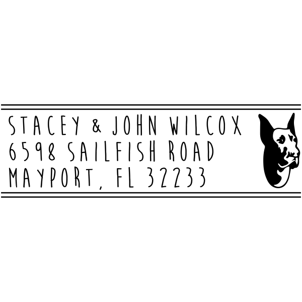 Great Dane Dog Address Stamp
