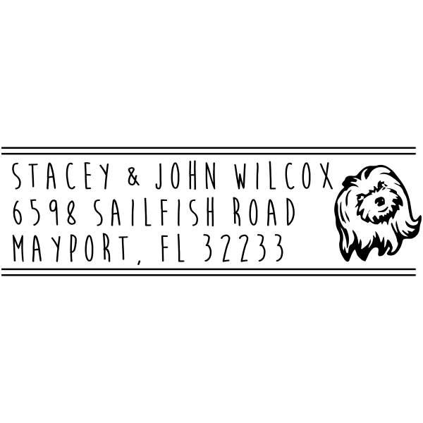 Shih Tzu Dog Address Stamp