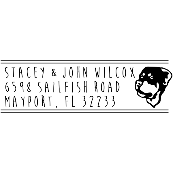 Rottweiler Dog Address Stamp