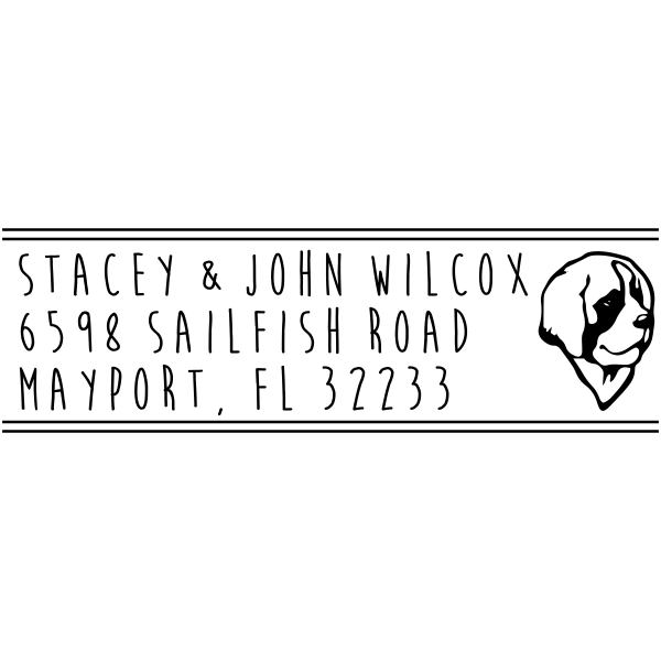Saint Bernard Dog Address Stamp