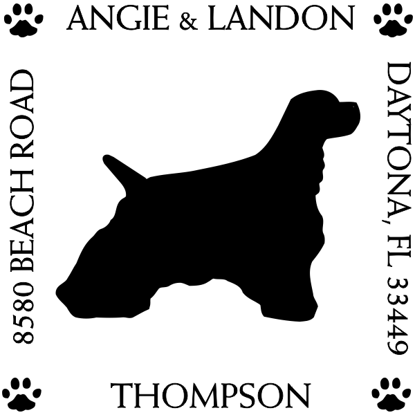 Cocker Spaniel Pet Lover Dog Return Address Stamp