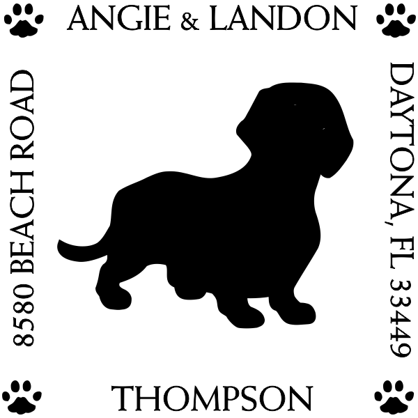 Dachshund Pet Lover Return Address Stamp