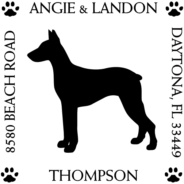 Doberman Pinscher Pet Lover Dog Return Address Stamp